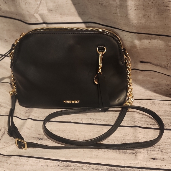 Nine West Handbags - Nine West Black and Gold Crossbody Bag